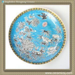 RYQQ42 17inch Flower bird design Chinese Porcelain Charger