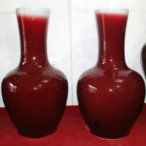RZAX01 43.5 inch Oxblood red Vase