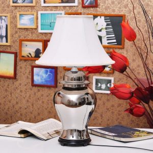 TYLP65 Silver Ginger Jar Lamp chrome plated