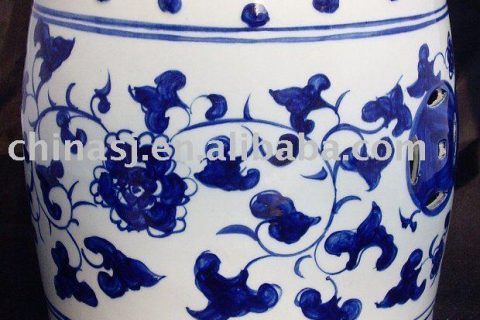 WRYAY203 hand painted Blue and White Ceramic Garden stool with beautiful design 