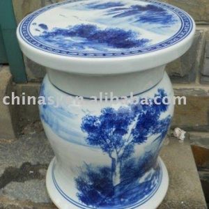 WRYAZ327 blue and white hand painted ceramic garden stool 