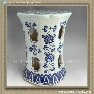 RYAZ336 H16.5inch Jingdezhen Blue and White stool seat