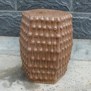 RYJF09 16.5" outdoor chair Ceramic garden seat bamboo design