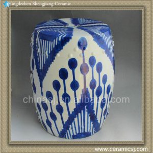 RYNQ76 17" garden furniture online Blue Ceramic Hand Painted Stool