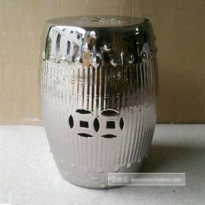 RYNQ89 17.7" Silver Bamboo design Ceramic Stools