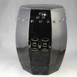 RYRJ11 16.5" Black hexagon ceramic outdoor barstools