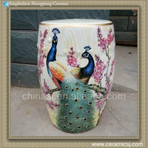 RYZS06 18" Patio outdoor Ceramic Stool PEACOCK