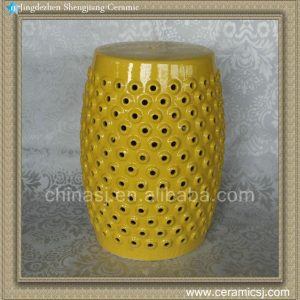 RYZS12 H17.7" Yellow benches Ceramic Stool