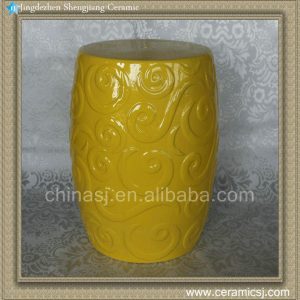 RYZS18 Round Ceramic Yellow Stool