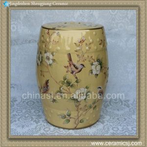 RYZS47 18" Porcelain chinese garden stools flower bird