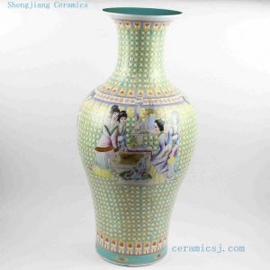 RYRK15  H26.7" Antique Chinese porcelain floor vase beauty design