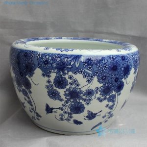 RYYY18 Blue and white ceramic flower planter floral design
