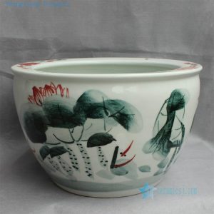 RYYY19 Hand painted ceramic flower planter floral fish design
