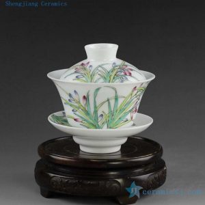 14NY12 100cc Jingdezhen Hand painted floral Porcelain Gaiwan