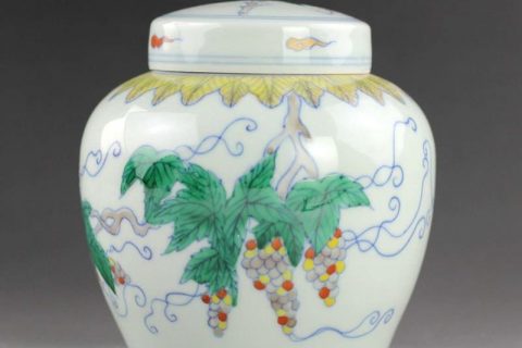 14YM11 h12cm Jingdezhen Porcelain Tea Jar Hand made hand painted