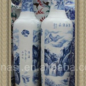 70"-118" Jingdezhen Hand made Blue and White Huge Floor Vase
