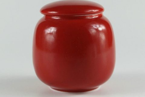 RYKD20 H2.3" jingdezhen red porcelain Tea Jar