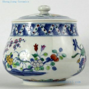 RYJH08 D6" Jindezhen Porcelain Tea jars, Hand painted floral design