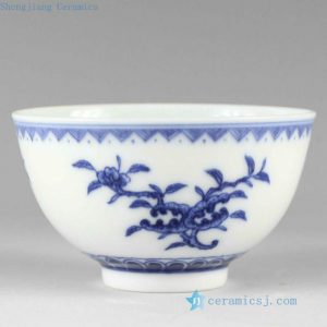RYZ153 Hand painted blue and white Porcelain Tea Cup