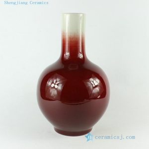 RZCN03 H11.8" decorative modern vases Oxe Blood Red Porcelain Vase