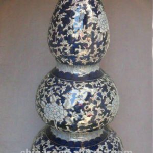 blue and white gilt ceramic Home Decor Flower Vase RYTA07