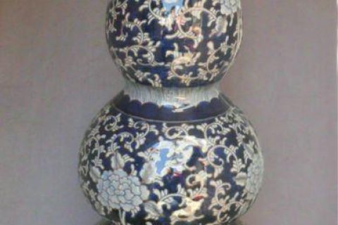 blue and white gilt ceramic Home Decor Flower Vase RYTA07
