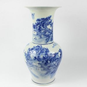 RYCI34 18.9" Jingdezhen Blue and White Ceramic Flower Vases