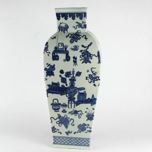 RYJF14 h21" Chinese Blue White Vases