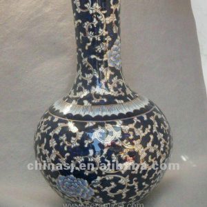 blue and white gilt ceramic Home Decor Flower Vase RYTA02