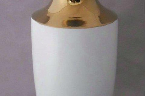 Contemporary white with gold Ceramic Vase WRYKB80