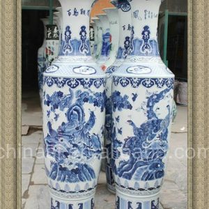 70.5 inch Chinese Blue and white Floor Vases