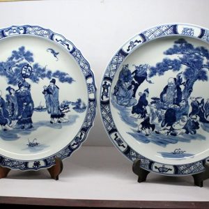 RZBD08 hand painted blue white porcelain plates