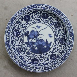 RZBD02 Blue and white porcelain hand painted waterlily plate