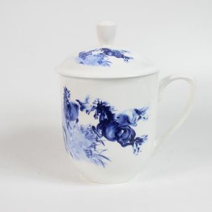 RYDP50 ceramic blue white mug