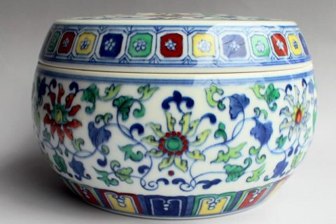 RYJH07 Jingdezhen doucai HAND painted floral Porcelain Tea Jar