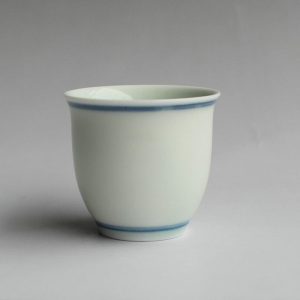 Jingdezhen Porcelain Tea Cup white with blue ring