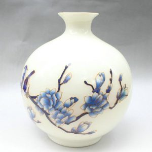 11.8 inch flower white ceramic vase