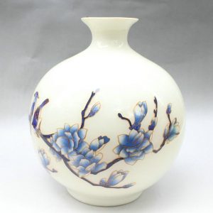 11.8 inch flower white ceramic vase