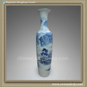 RYXJ05 78 inch Blue white floor vases