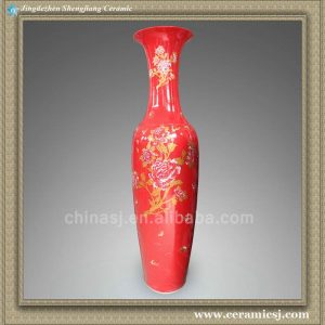 RYXJ09 71 inch Chinese Red Porcelain big floor vase