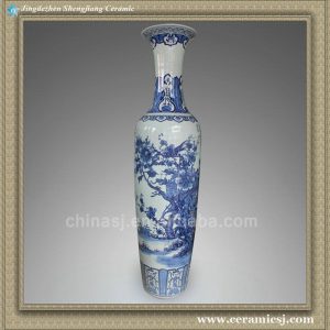 RYXJ10 77.5 inch Chinese blue white floral large floor vases