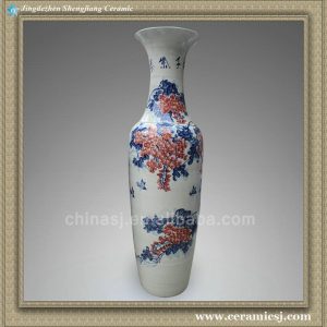 RYXT03 71 inch Floral design ceramic floor vases