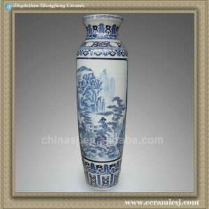 RYXT05 66.5 inch Chinese painted landscape porcelain floor tall vases