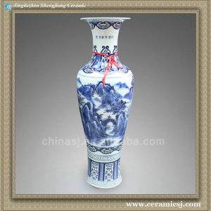 RYXU01 52.5 inch Chinese blue white porcelain floor vase 