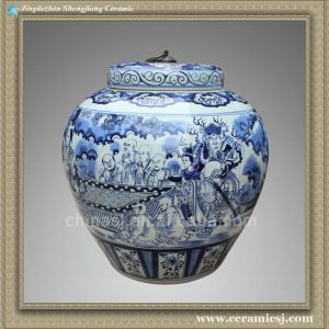 RYXU05 22.5 inch Chinese blue white painted Ceramic Jars