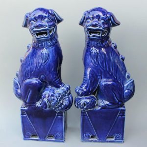 RYXZ01 17.5 inch Pair of Ceramic Foo dog 