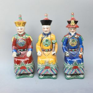 RYXZ05 12.5 inch Set of 3 ceramic seated Chinese emperor
