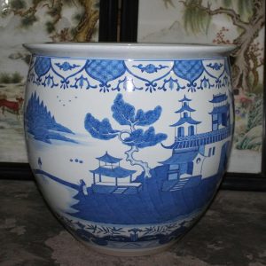 RYYC04 19.7" Ming dynasty reproduction blue white landscape design porcelain pots