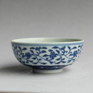 Jingdezhen hand made blue white floral design Tea cups