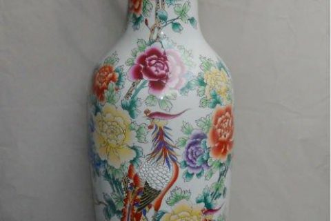 Famille rose Flower design Large Chinese Porcelain Vase WRYUL02